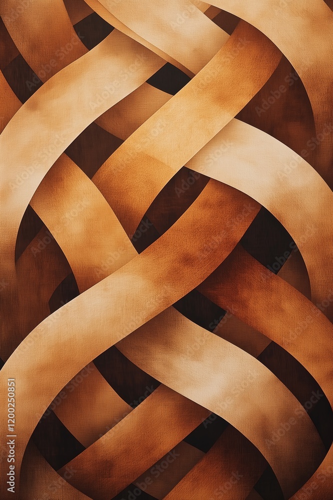 Aufkleber abstract interwoven texture with warm gradient and smooth curves