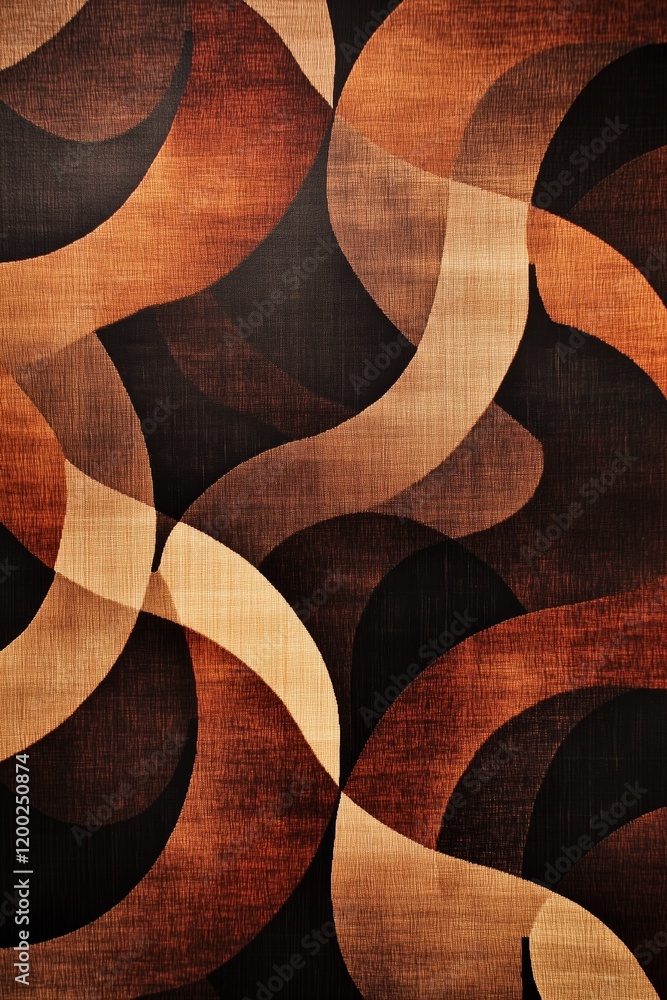 Aufkleber elegant abstract geometric pattern with warm tones and textured curves