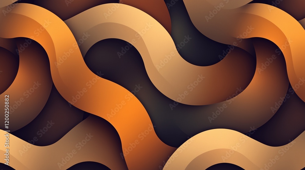 Aufkleber abstract wavy pattern with earthy tones and subtle gradient shadows
