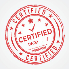 Certified Vector Stamps for Professional Use with date