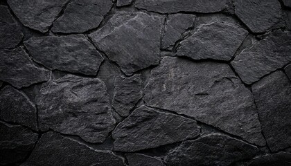 Fototapeta premium dark black stone wall blank history with reproduction for area layout darkish gray black slate heritage or backdrop texture high resolution on dark black cement texture heritage
