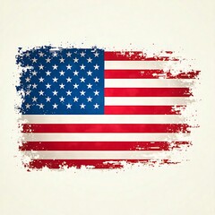 Distressed American Flag Grunge USA Banner Patriotic Background Design Element
