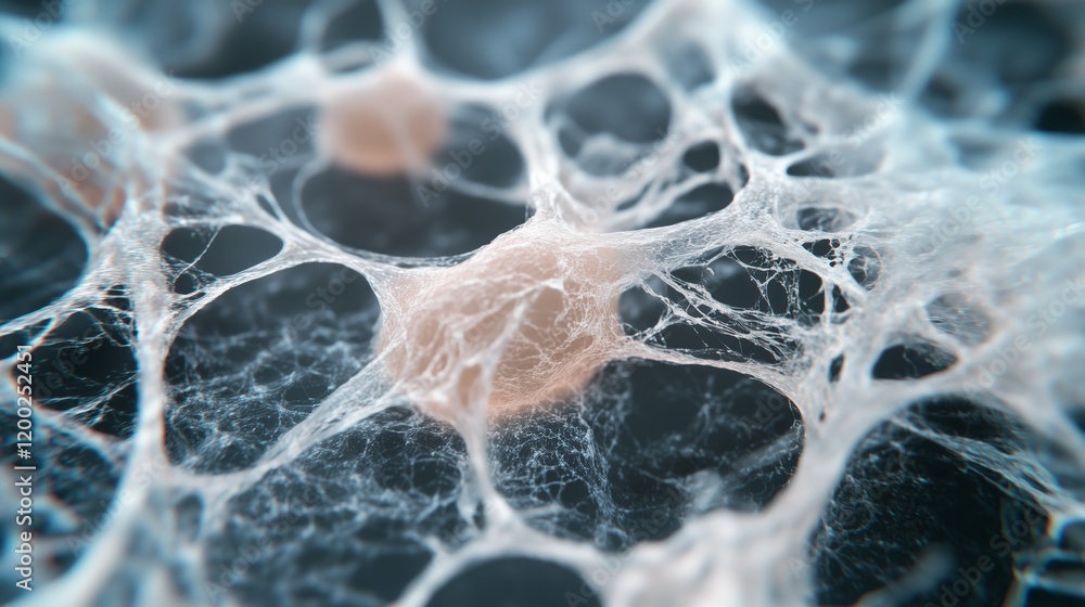 Poster intricate abstract organic network with delicate web-like structures