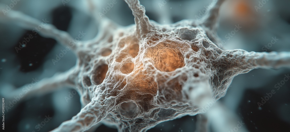Poster intricate neural network close-up: capturing the beauty and complexity of brain cells