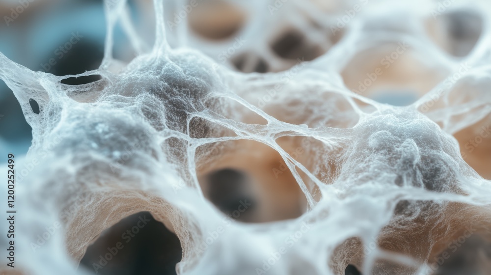 Poster abstract close-up of delicate fibrous network in soft focus