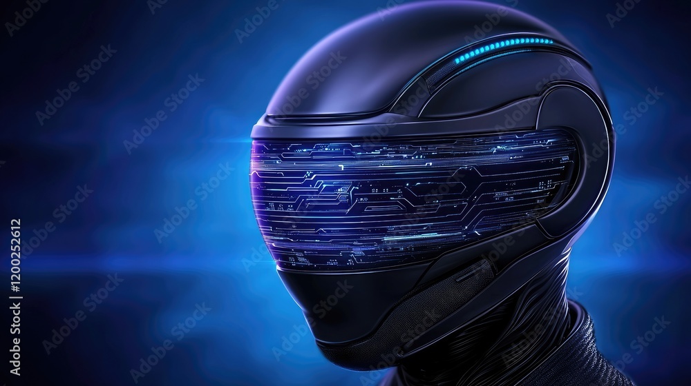 Poster futuristic technology action cybernetic character digital realm sci-fi environment close-up view inn