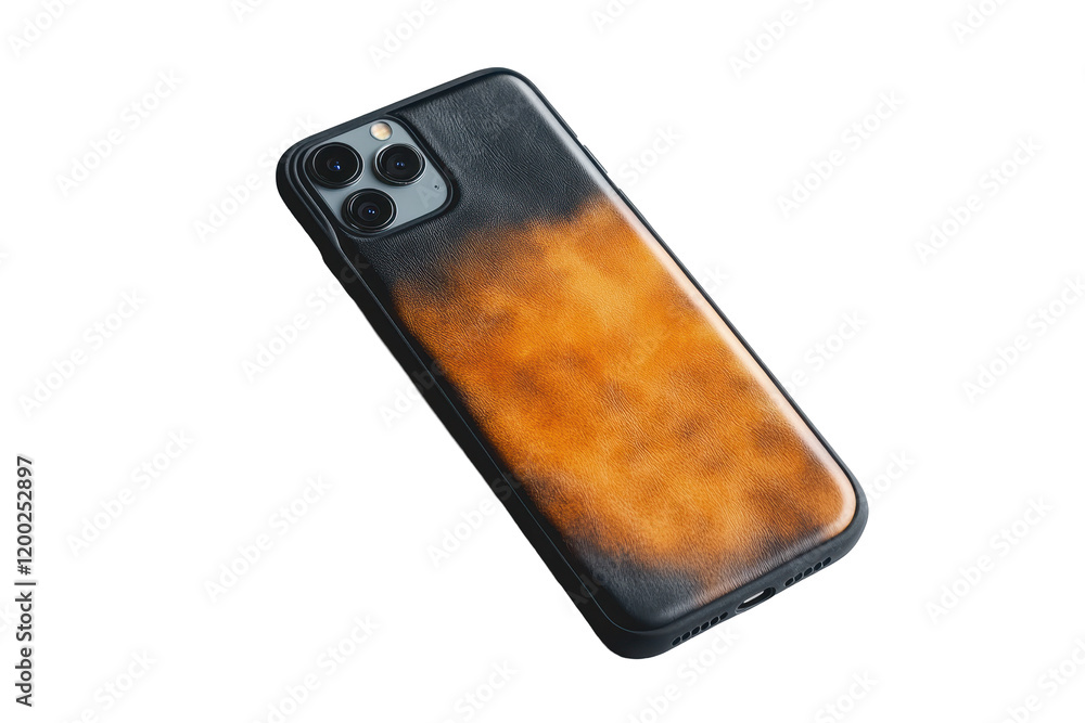 Poster colorful splash effects surrounding a smartphone on a transparent background showcasing vibrant hues