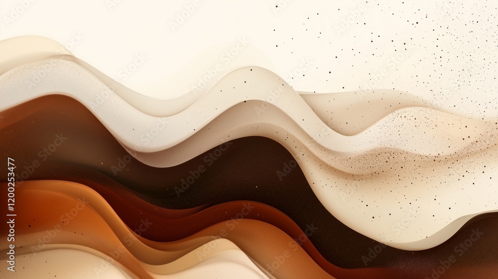 Aufkleber abstract waves with earth tones and subtle texture in a minimalistic design