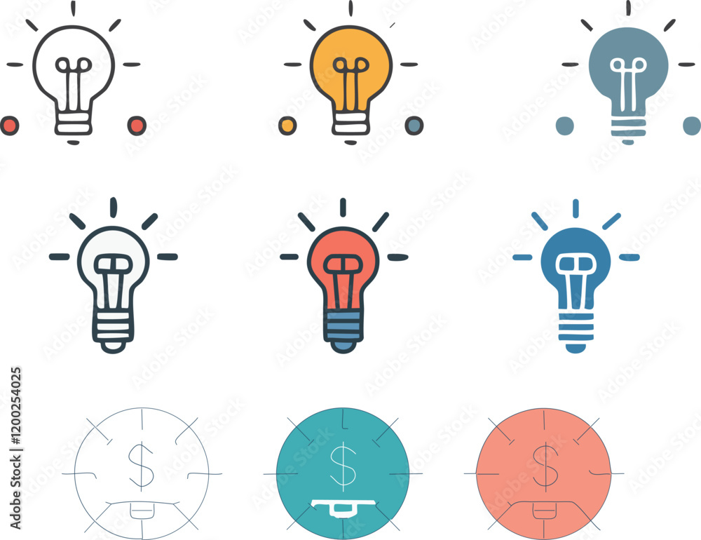 Poster creative business solutions related icon sets.web icon set. website set icon vector. for computer an