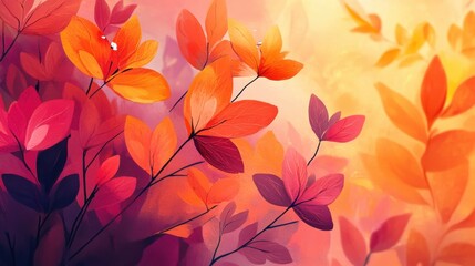 Vibrant autumn leaves in warm hues.