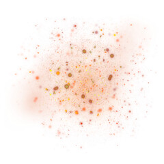 Colorful abstract particles swirling in a vibrant cloud, creating an ethereal atmosphere and visual harmony, png, transparent background