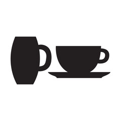 coffee cup icon silhouette vector 
