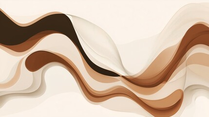 Abstract waves of earthy tones: flowing lines and organic patterns in motion