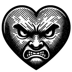 Vintage Angry Heart