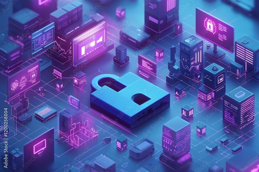 Poster ensuring security and safeguarding data during technological progress