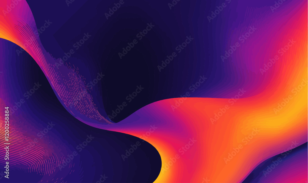 Poster vibrant wavy gradient mesh background for modern design projects
