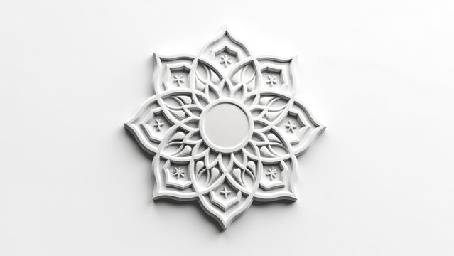 A clean, minimalist Metta mandala design on a white background, symbolizing balance, mindfulness, and compassion.