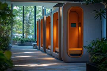 Office phone booths offer comfort and privacy for productive talks