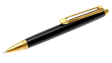 Naklejka premium Metal Ballpoint Pen, isolated on transparent background
