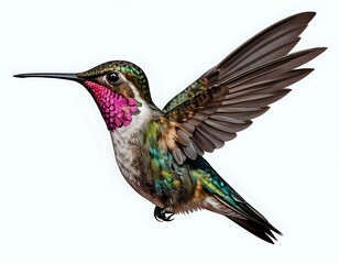 Obraz premium Vibrant Hummingbird in Flight: A Detailed Artistic Rendering