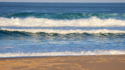 beautiful ocean beach with waves
