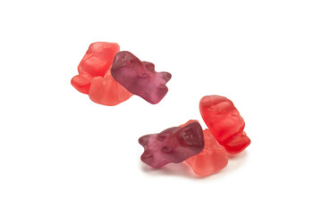 Jelly sweats bears isolated on white background.