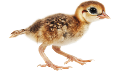 Pheasant chick , isolated on transparent background