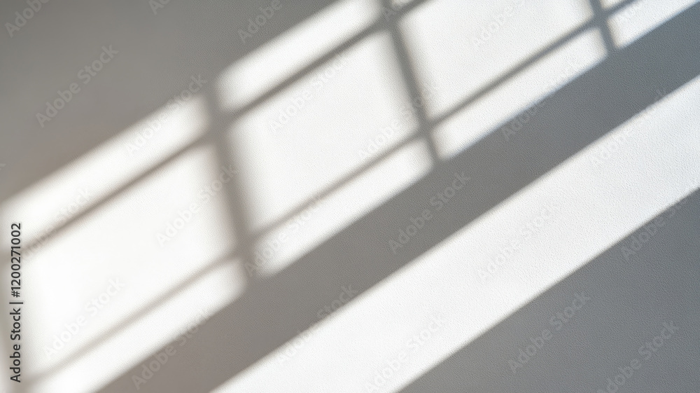 Aufkleber abstract shadow of window frame on light-colored wall, creating geometric patterns