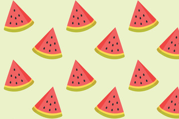 Seamless pattern of watermelon slices.