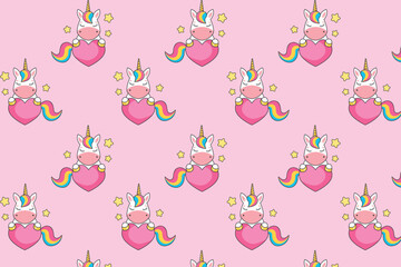 Cute Cartoon Unicorn Pattern.