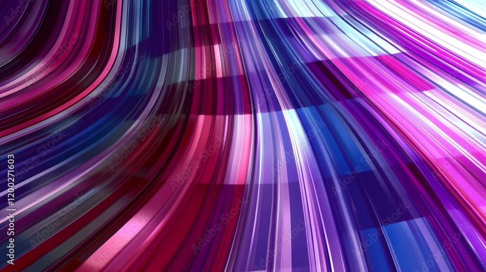 Poster dynamic colorful lines intersecting, forming geometric pattern representing technological movement a