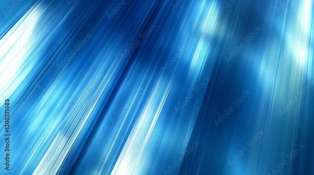 Poster abstract blue background with glowing diagonal lines creating a sense of speed and motion