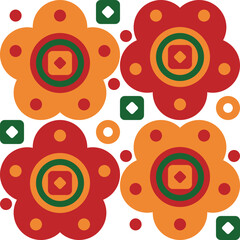 Fototapeta premium Flower Illustration. Vector floral for pattern. Beautiful blossom flower for design. Creative art for textile print. Modern graphic