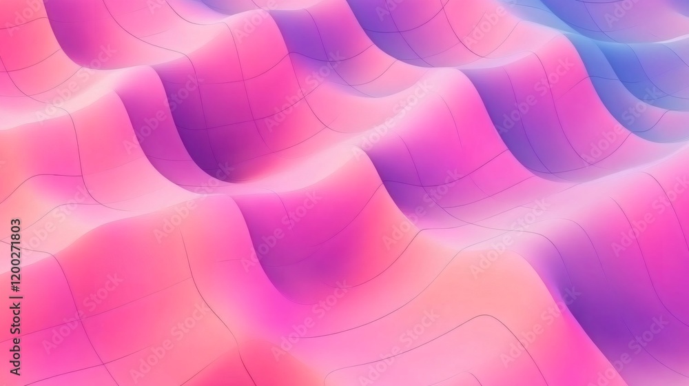 Poster creating a vibrant, colorful gradient mesh that forms dynamic waves, perfect for modern and abstract
