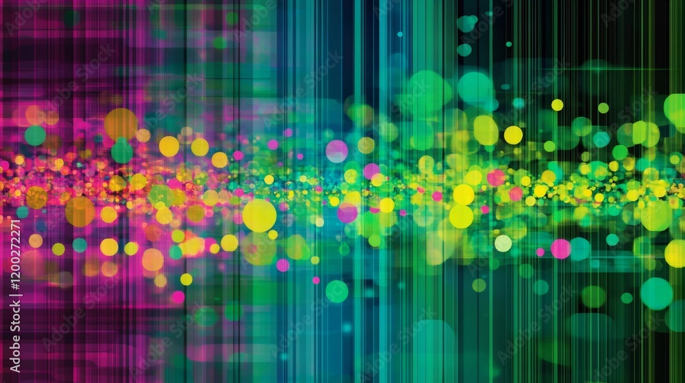 Leinwandbilder abstract background with colorful bokeh effect and vertical lines creating a vibrant and dynamic vis