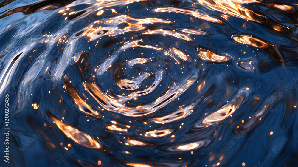 Aufkleber a close-up view of rippling water reflecting shimmering light, creating a mesmerizing pattern that c