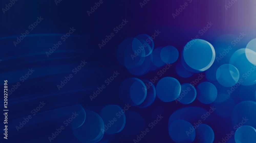 Poster blue bokeh background glowing with dynamic light trails, generating ethereal depth and mesmerizing v