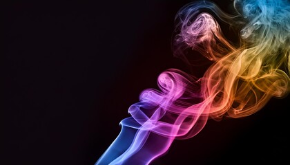 Obraz premium inexperienced colored smoke on a black background
