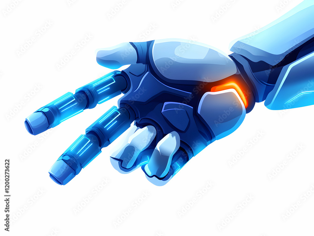 Poster a futuristic robotic hand showcasing advanced technology and innovation, symbolizing the future of r