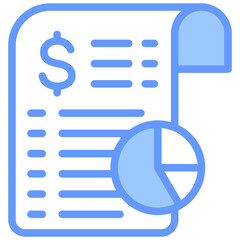 Financial Reporting Blue Icon