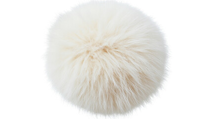 Pom pom fur in a soft, fluffy texture, suitable for winter fashion or DIY craft projects, isolated on transparent background