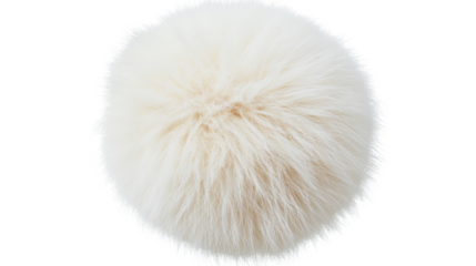 Pom pom fur in a soft, fluffy texture, suitable for winter fashion or DIY craft projects, isolated on transparent background