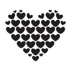 Valentine's day heart icon design. Heart vector icon illustration.