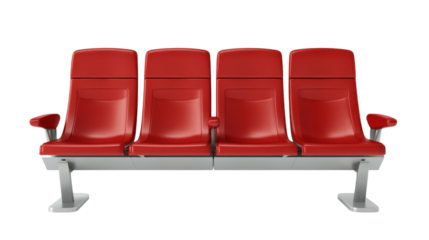 Red seats, isolated on transparent background
