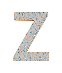 Sparkling Letter Z Design Element with Transparent Background for Creative Projects
