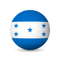 Honduras flag - 3D sphere in colours of flag representing a country cultural identity and heritage. The essence of national pride and unity. Vector object on white background.