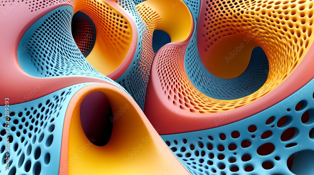 Poster 3d abstract geometric volumetric background for digital or web design.