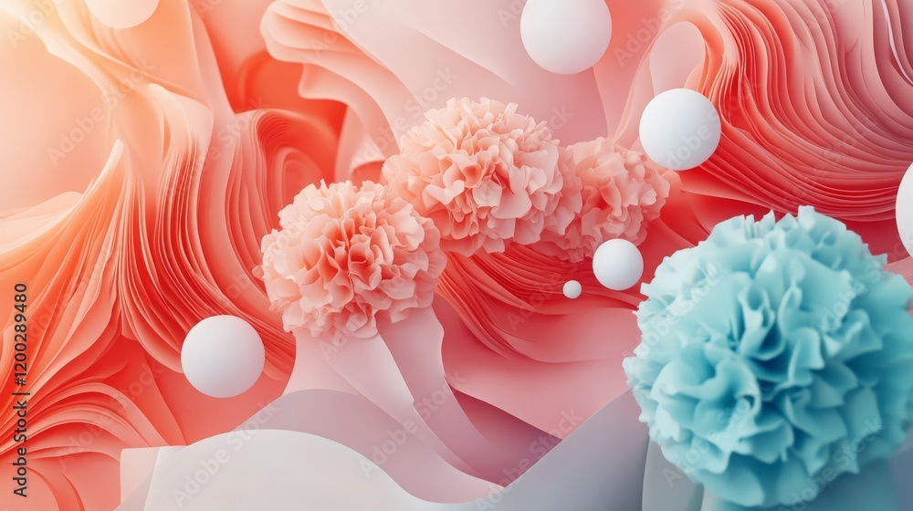 Poster 3d abstract geometric volumetric background for digital or web design.