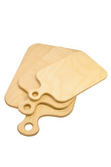 A set of wooden cutting board white background