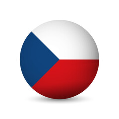 Czech Republic flag - 3D sphere in colours of flag representing a country cultural identity and heritage. The essence of national pride and unity. Vector object on white background.